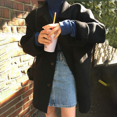 Classic Wool Winter Coat  Camel Mid-Length Button Front - Product detail 8