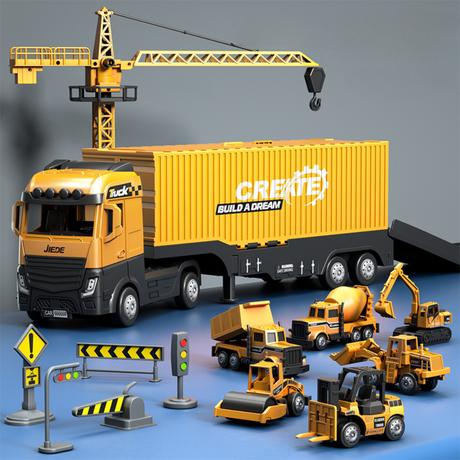 Construction Truck Playset  Interactive Crane with Sound  Light - Product showcase