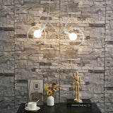 Modern Bicycle Pendant Light  White Metal LED Design - Detailed view