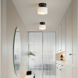 Bauhaus Ceiling Light  Modern White Glass Shade - Detailed view