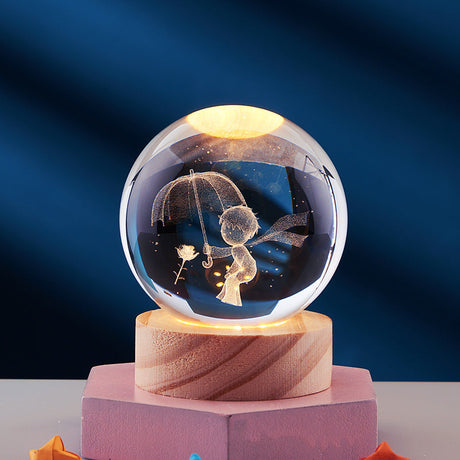 Crystal Night Lamp  3D Deer Design With LED Base - Product detail 10