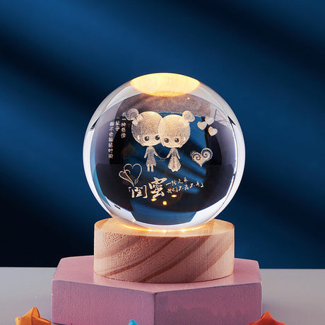 Crystal Night Lamp  3D Deer Design With LED Base - Product detail 6