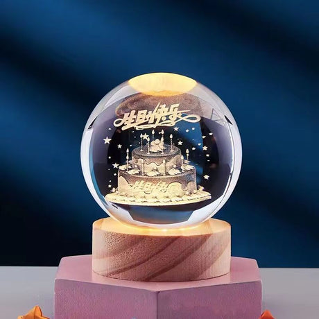 Crystal Night Lamp  3D Deer Design With LED Base - Product detail 8