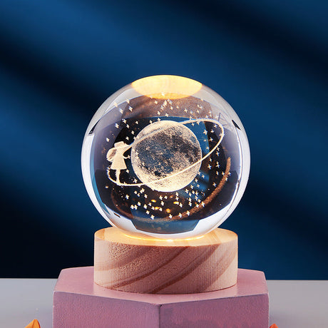 Crystal Night Lamp  3D Deer Design With LED Base - Product detail 18