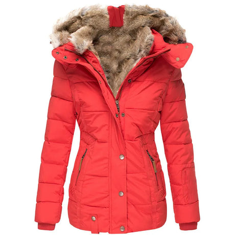 Winter Puffer Coat  Faux Fur Hood Quilted Design - Product detail 9