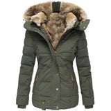Winter Puffer Coat  Faux Fur Hood Quilted Design - Product detail 6