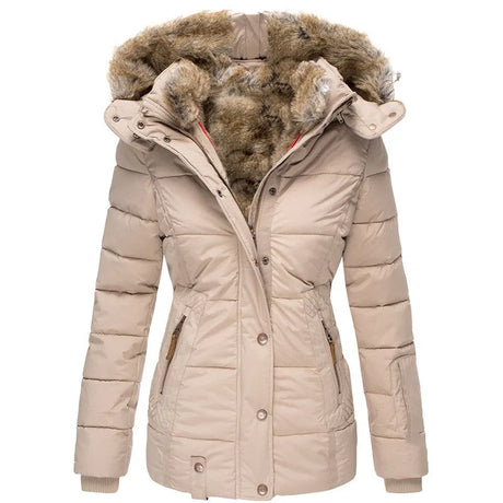 Winter Puffer Coat  Faux Fur Hood Quilted Design - Product detail 8