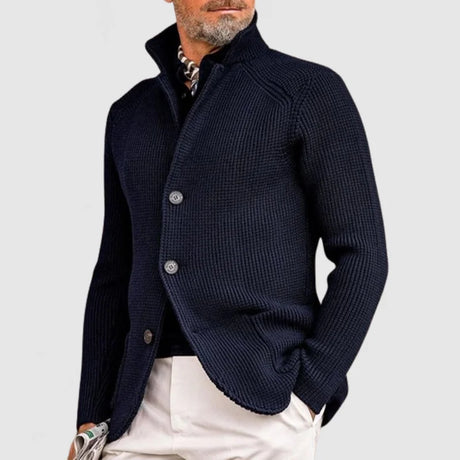 Ribbed Knit Cardigan  Olive Green Military Style - Product example