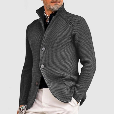 Ribbed Knit Cardigan  Olive Green Military Style - Product detail 6
