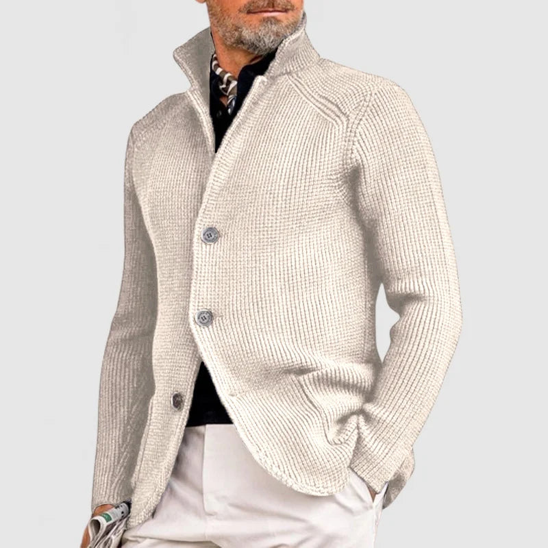 Ribbed Knit Cardigan  Olive Green Military Style - Product detail 5