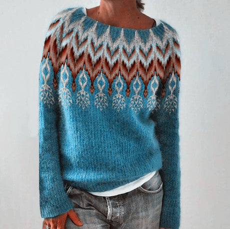 Nordic Winter Sweater  Icelandic Fair Isle Pattern - Detailed view