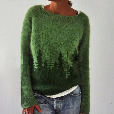 Forest Pattern Sweater  Organic Cotton Pine Design - Product example