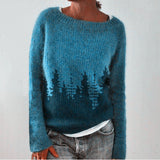 Forest Pattern Sweater  Organic Cotton Pine Design - Detailed view
