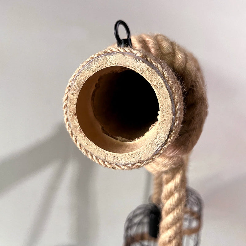 Rustic Rope Ceiling Light  Industrial Cage Pendant Design - Product detail 7