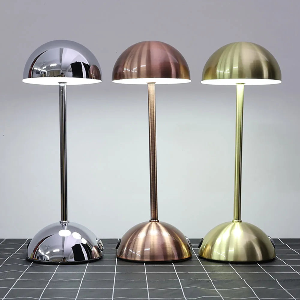 Modern LED Table Lamp  Brushed Gold Metal Design - Detailed view