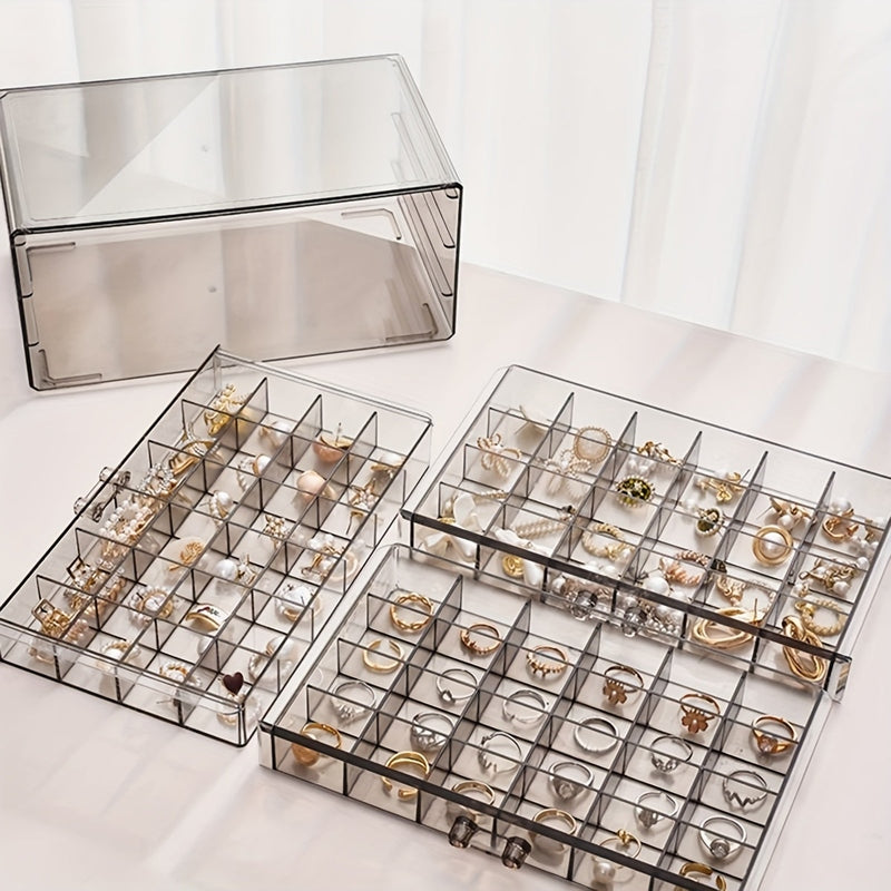 Clear Jewelry Storage Box  3-Layer Organizer With 72 Compartments - Product detail 10
