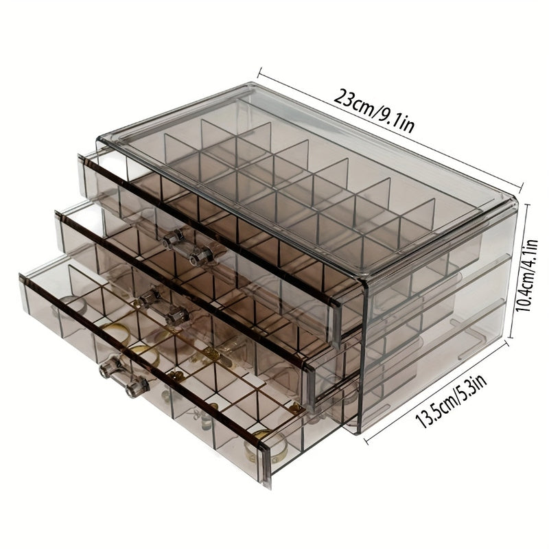 Clear Jewelry Storage Box  3-Layer Organizer With 72 Compartments - Product detail 7