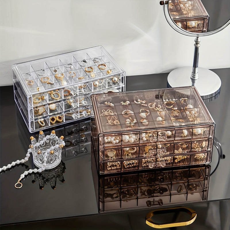 Clear Jewelry Storage Box  3-Layer Organizer With 72 Compartments - Product detail 5