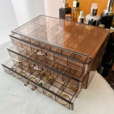 Clear Jewelry Storage Box  3-Layer Organizer With 72 Compartments - Product detail 11