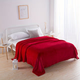 Plush Fleece Throw  Soft Red Winter Blanket - Detailed view