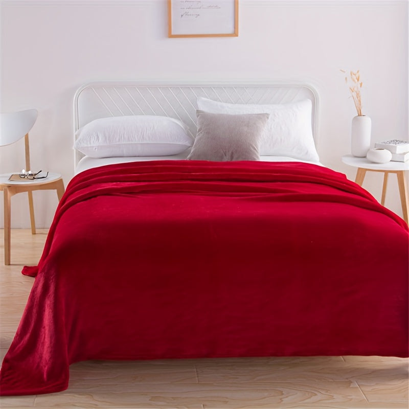 Plush Fleece Throw  Soft Red Winter Blanket - Product example