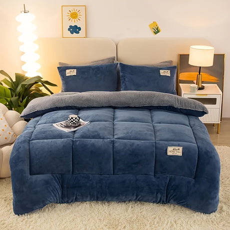 Plush Bedding Set  Quilted Winter Duvet Cover - Product example
