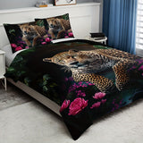 Tropical Leopard Bedding Set  Floral Jungle Digital Print - Product detail 9