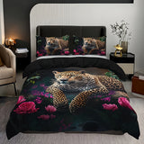 Tropical Leopard Bedding Set  Floral Jungle Digital Print - Product detail 10