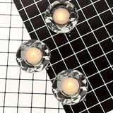 Crystal Tealight Holders  Elegant Glass With Scrolled Silver Stand - Product detail 5