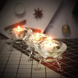 Crystal Tealight Holders  Elegant Glass With Scrolled Silver Stand - Detailed view