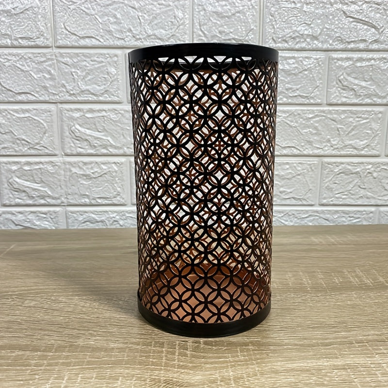 Geometric Metal Candle Holders  Moroccan Lattice Pattern Set of 3 - Product detail 7