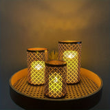 Geometric Metal Candle Holders  Moroccan Lattice Pattern Set of 3 - Product detail 4