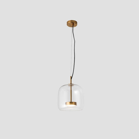 Modern Glass Pendant Light  Gold Metal and Clear Dome Design - Product detail 7
