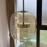 Modern Glass Pendant Light  Gold Metal and Clear Dome Design - Product detail 4