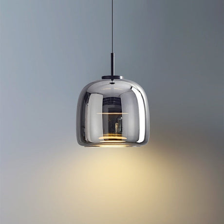 Modern Glass Pendant Light  Gold Metal and Clear Dome Design - Product detail 9