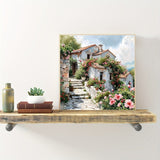 Mediterranean Landscape Canvas  Pink Rose Garden Path - Product detail 5