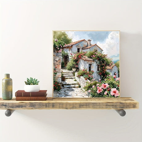 Mediterranean Landscape Canvas  Pink Rose Garden Path - Product detail 5