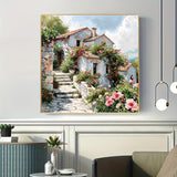 Mediterranean Landscape Canvas  Pink Rose Garden Path - Product detail 4