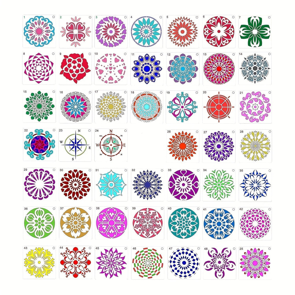 Mandala Art Stencils  48 Symmetrical Templates For DIY Crafts - Product detail 4