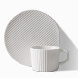 Modern Stoneware Coffee Set  Textured Relief Pattern - Product example