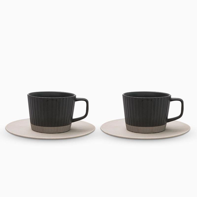 Modern Stoneware Coffee Set  Textured Relief Pattern - Product detail 10