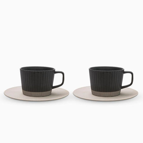 Modern Stoneware Coffee Set  Textured Relief Pattern - Product detail 10