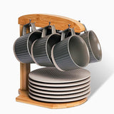 Modern Stoneware Coffee Set  Textured Relief Pattern - Product detail 12