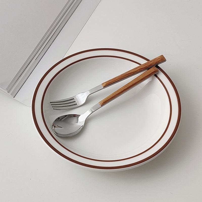Modern Wooden Cutlery Set  Stainless Steel With Natural Wood Handles - Product detail 7