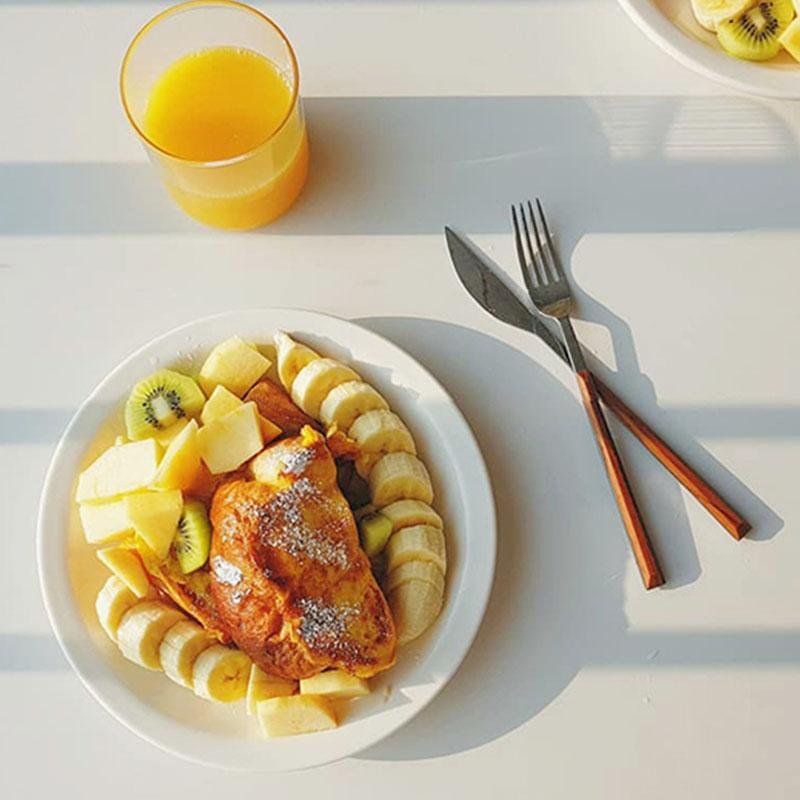 Modern Wooden Cutlery Set  Stainless Steel With Natural Wood Handles - Product detail 5
