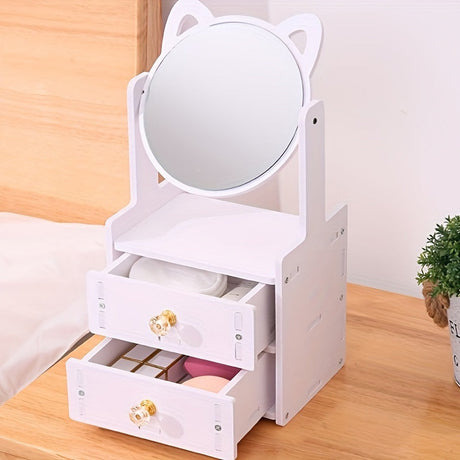 Cat Ear Vanity Mirror  360 Rotating Storage Organizer - Product detail 11