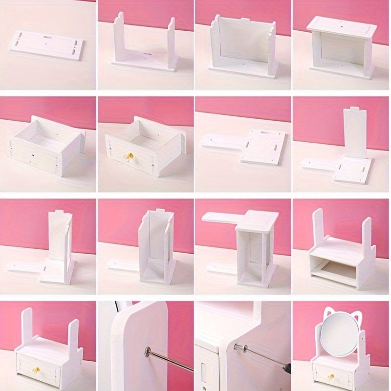 Cat Ear Vanity Mirror  360 Rotating Storage Organizer - Product detail 7