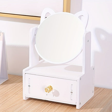 Cat Ear Vanity Mirror  360 Rotating Storage Organizer - Product detail 10
