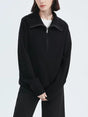 Half Zip Knit Sweater  Ribbed Cashmere Blend Pullover - Product detail 15
