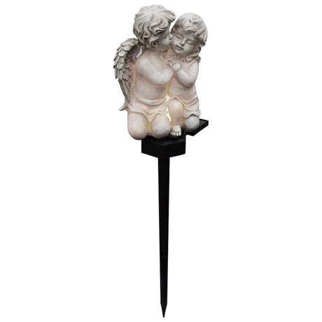 Garden Angel Solar Light  Decorative Resin Cherub Stake - Product showcase